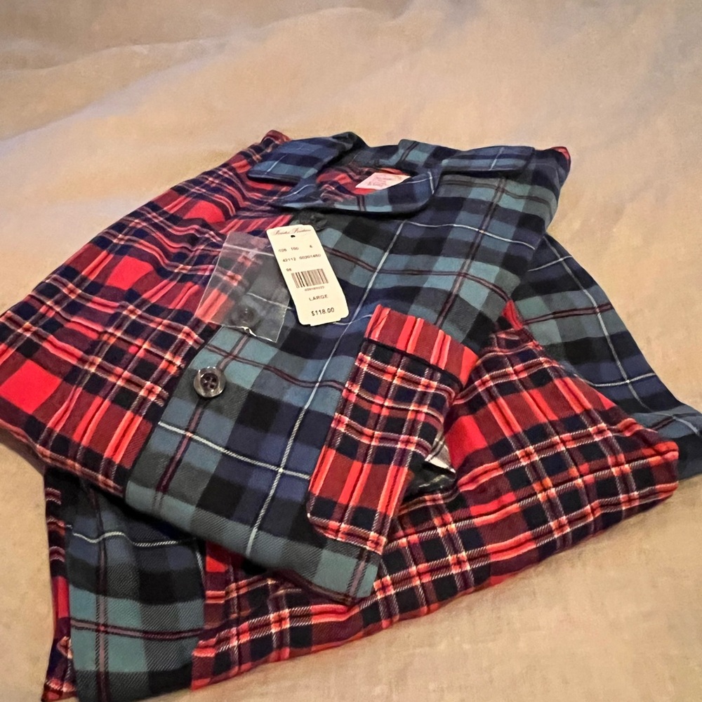 Brooks Brothers Flannel PJ Set with Plaid  Design. Brand New with tags.